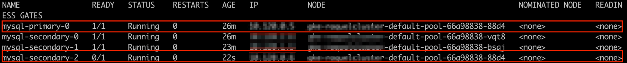 Example kubectl get pods output